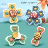 Baby Suction Spinning Toy with Music & Teether – Rotating Flower Sensory Toy