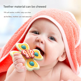 Baby Suction Spinning Toy with Music & Teether – Rotating Flower Sensory Toy