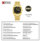 OFNS Women’s Quartz Watch – Luxury Steel Strap, Calendar Display Business Wristwatch