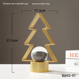 Gold Christmas Tree Ornament – Metal Crystal Ball Home Decor for Living Room