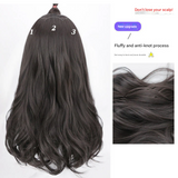 Volumizing Curly Hair Extensions for Women – Three-Piece Seamless Wavy Wig Set (Black)