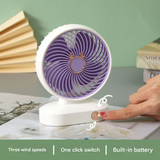USB Rechargeable Mini Desktop Fan – 3-Speed, Portable