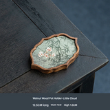 Walnut Wood Tea Tray – Durable Chinese Style Pot Holder for Home Kung Fu Tea Sets