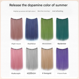 Highlighted Straight Hair Extensions – Seamless Colorful Braided Wig for Women - 50cm Long