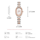 SK Women’s Quartz Watch – Zircon Oval Dial, Waterproof Fashion Alloy Wristwatch