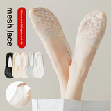 Women’s Lace Invisible Boat Socks – Cotton Quick-Dry Non-Slip Low Cut