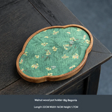 Walnut Wood Tea Tray – Durable Chinese Style Pot Holder for Home Kung Fu Tea Sets