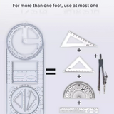 Multifunction Geometry Ruler Set – Transparent Drawing Tools for Students & School Use