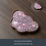 Walnut Wood Tea Tray – Durable Chinese Style Pot Holder for Home Kung Fu Tea Sets