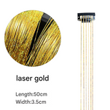 Classic Tinsel Hair Extensions – Long Sparkly PET Strands, 50cm Glitter Highlights (Set of 2)