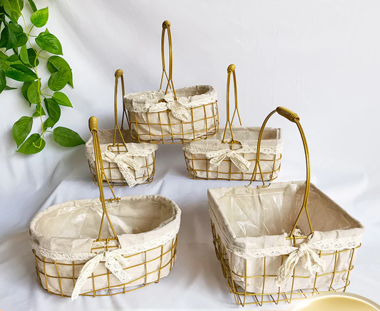 Iron Linen Flower Baskets - Perfect for Floral Arrangements & Festivals