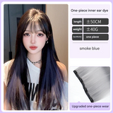 Highlighted Straight Hair Extensions – Seamless Colorful Braided Wig for Women - 50cm Long