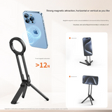 MagSafe Phone Tripod Stand – 360° Rotating Magnetic Holder with Spring Buckle