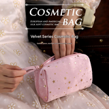 Velvet Star Clutch Cosmetic Bag – Flannel Makeup Organizer, Light Luxury Travel Storage