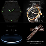 LOUISIFS Men’s Quartz Diamond Watch – Waterproof, Luminous Dial