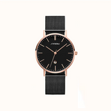 Sinobi Men's Quartz Watch – Stainless Steel Mesh Band, Waterproof Business Timepiece