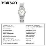 MOKAGO Women’s Fashion Diamond Quartz Watch – 30M Waterproof, Elegant Round Dial