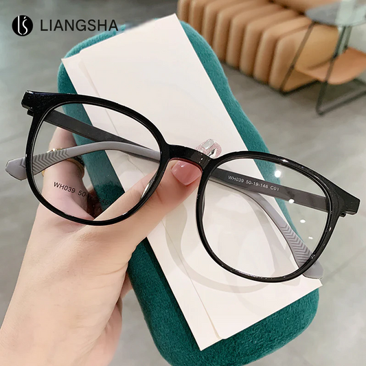 Retro Oval Myopia Glasses Frames for Adults – Ultra-Light TR90 Full Frame Eyewear
