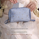 Velvet Star Clutch Cosmetic Bag – Flannel Makeup Organizer, Light Luxury Travel Storage