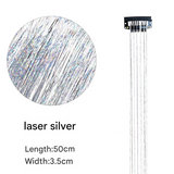 Classic Tinsel Hair Extensions – Long Sparkly PET Strands, 50cm Glitter Highlights (Set of 2)