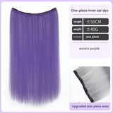 Highlighted Straight Hair Extensions – Seamless Colorful Braided Wig for Women - 50cm Long