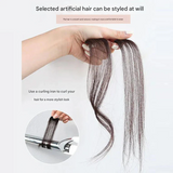 Realistic Bangs Wig with Soft Curls – Heat-Resistant Synthetic Hair Clip-In Fringe (Brown)