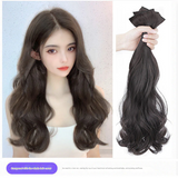 Volumizing Curly Hair Extensions for Women – Three-Piece Seamless Wavy Wig Set (Black)