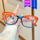 Cat-Eye Anti-Blue Light Glasses for Women – Contrast Color Butterfly Frame, Flat Lens