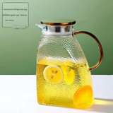 Large Capacity Glass Cold Water Kettle – 2L Heat-Resistant Jug with Stainless Steel Lid