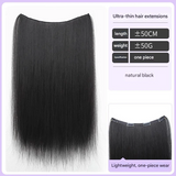 Highlighted Straight Hair Extensions – Seamless Colorful Braided Wig for Women - 50cm Long