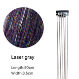 Classic Tinsel Hair Extensions – Long Sparkly PET Strands, 50cm Glitter Highlights (Set of 2)