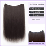 Highlighted Straight Hair Extensions – Seamless Colorful Braided Wig for Women - 50cm Long