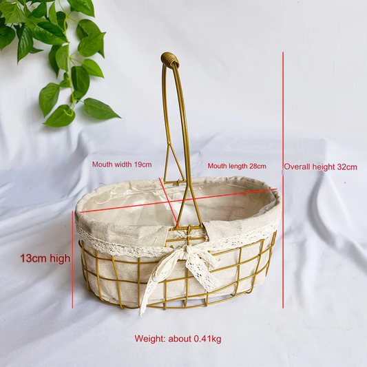 Iron Linen Flower Baskets - Perfect for Floral Arrangements & Festivals