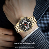 PRECIOUS DUKE Men’s Multifunction Quartz Watch – Luminous Dial, Calendar Feature