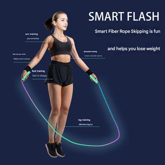 Smart LED Skipping Rope – Colorful Luminous Fitness Jump Rope (Battery Model, 2.8m)