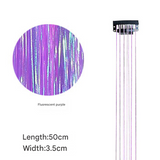 Classic Tinsel Hair Extensions – Long Sparkly PET Strands, 50cm Glitter Highlights (Set of 2)