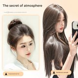 Natural Straight Hair Extensions – Seamless Volumizing Wig in Black & Brown Shades - 50cm long