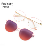 2-in-1 Polarized Cat-Eye Sunglasses – UV400 Magnetic Myopia Frame for Women
