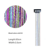 Classic Tinsel Hair Extensions – Long Sparkly PET Strands, 50cm Glitter Highlights (Set of 2)