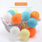 LED Cotton Ball String Lights – DIY Fairy Light Decor for Bedroom & Parties (10 lights)