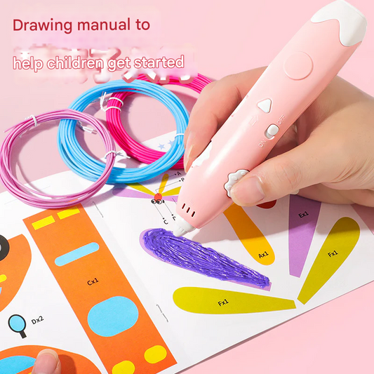 Wireless 3D Printing Pen for Kids – Low-Temperature Drawing Tool with 3 Filament Rolls