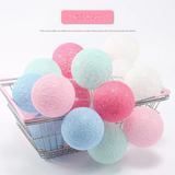 LED Cotton Ball String Lights – DIY Fairy Light Decor for Bedroom & Parties (10 lights)