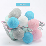 LED Cotton Ball String Lights – DIY Fairy Light Decor for Bedroom & Parties (10 lights)