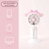 Portable Cartoon Handheld Fan – USB Rechargeable, Detachable Base