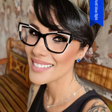 Polygon Cat-Eye Anti-Blue Light Glasses for Women – Full Frame Flat Lens