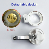LED Nail Clippers with 8X Magnifying Glass – Portable Vision Aid for Seniors – Bright Light