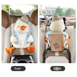 2-in-1 Plush Car Armrest Tissue Box & Trash Can – Cute Cartoon Organizer