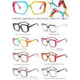 Women's Box Frame Anti-Blue Light Glasses – Large Optical Eyewear | Myopia-Ready