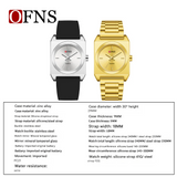 OFNS Square Quartz Watch – Waterproof Casual Stainless Steel Watch for Women