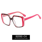 Women's Box Frame Anti-Blue Light Glasses – Large Optical Eyewear | Myopia-Ready